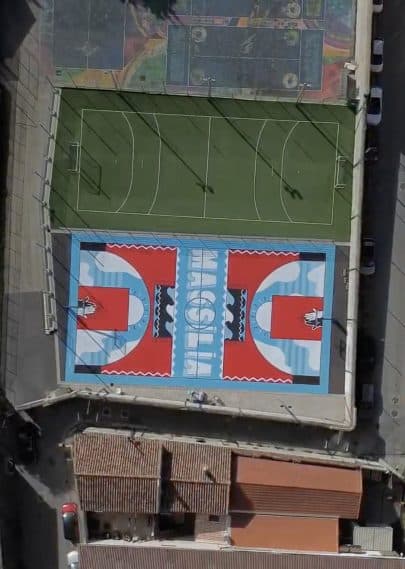 Terrain de basketball refait pour la Ville de Marseille